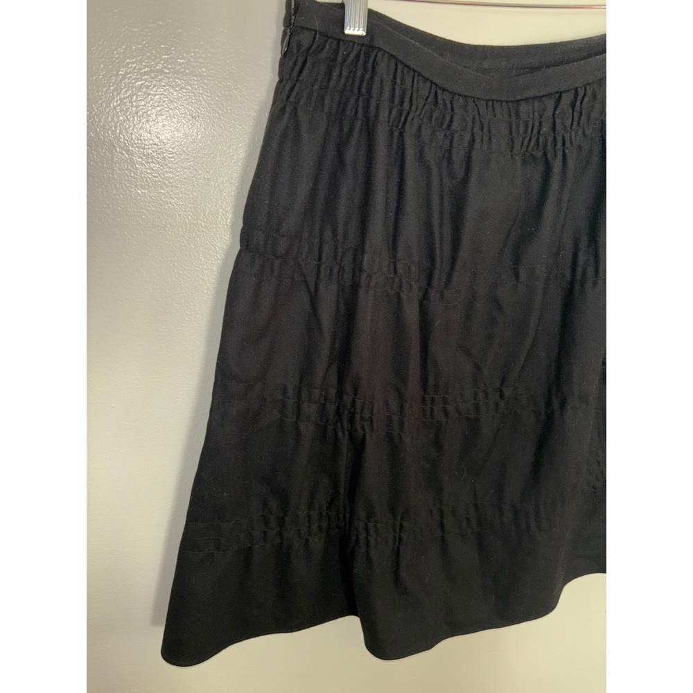 Vtg Romeo Gigli Wool Black Tiered Gathered Structured Skirt 40 Italian Designer - Picture 8 of 11